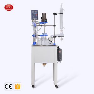 ZZKD Lab Supplies 50L Single Layer Glass Reactor for Various Process Dissolution And Chemical Reaction Stainless Steel Laboratory Instruments