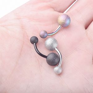 Women dull polish Bell Button Rings Stainless steel rose gold allergy free Navel belly ring body fashion jewelry will and sandy