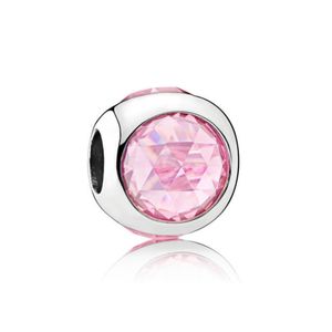 NEU 100 % 925 Sterling Silber 1:1 Authentisch 792095PCZ Rosa strahlendes Tropfen-Charm-Armband Original Damenschmuck Geschenk