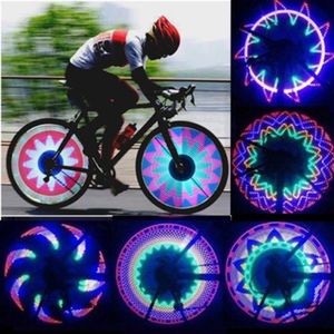 Neue 2 Seite 32 LED 32 Modus Nacht Wasserdichte Rad Signal Lampe Reflektierende Felge Regenbogen Reifen Fahrräder Fahrrad Feste speichen Warn Licht