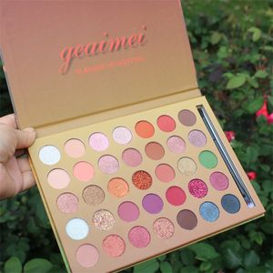 Neuankömmling Wasserdicht GEAIMEI 35 Farben Lidschatten-Make-up mit Pinseln Matte Shimmer Eye Pressed Powder Cosmtics Einfach zu tragen DHL