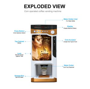 2019 commercial coffee machine automatic coffee maker coin operated vending machine for people and so on