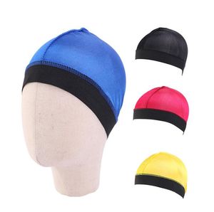 İpeksi Dome Dalga Kapağı Çocuklar Düz Renk Saç Kapağı Bonnet için Erkek Mücevher Meatwear Yumuşak Bandana Erkek Giyim Durag Kids Inter Cap