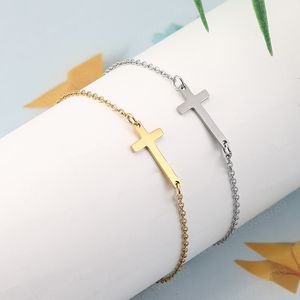 Braccialetti di amicizia dell'oro del braccialetto di fascino della croce dell'acciaio inossidabile di amore di fede per i gioielli di moda religiosi Dropshipping