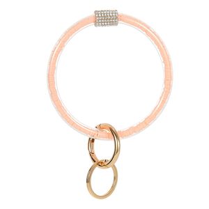 Pulseira DHL Shipping Keychain 15 estilos Chave do carro em volta do anel Wristlet Chaveiro Bangle Purse Key encanto Anel Jóias Partido presentes GGE1765