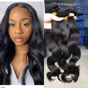 Body Wave Capelli Umani Bundles 3 PCS Glamorous Extension Virgin Virgin Prol estensione per le donne nere