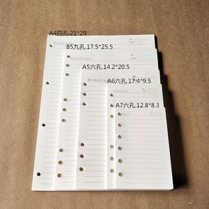 Anteckningar COLOFFICE A4 A5 B5 A6 A7 LOSE-LEAF Notebook Innehållsida Spiral Binder Planner Inre Pappers kontorsmaterial 40Pages