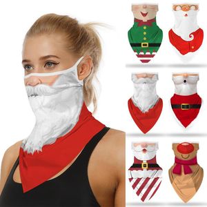 25 1 adet Noel baskı sorunsuz kulak maskesi spor atkı boyun tüpü yüz binme maskesi asılı kulak örtü eşarp erkekler kadınlar bandana6342584