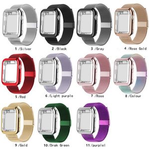 Rostfritt stål MeSH Loop Band Strap med Apple Watch Screen Protector Fodral för Iwatch Series 1/2/3/4/5 38mm 40mm 42mm 44mm