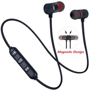 5.0 Bluetooth hörlurar sporthalsband magnetiska trådlösa headset stereo öronproppar musik metall hörlurar med mikrofon för alla telefoner