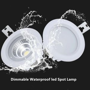 Kare / Yuvarlak Dim LED COB Gömme IP65 Gömme Led Tavan Lambası Su geçirmez Nokta Led 10W Kapalı Banyo Balkon Işık Armatür