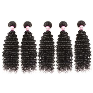 dhgateヘアアクセサリーベスト10Aインディアンディープウェーブバージンヘア5PCS 500GRAMSロット1人のドナーからカットされていない人間のヘアエクステンションバンドル