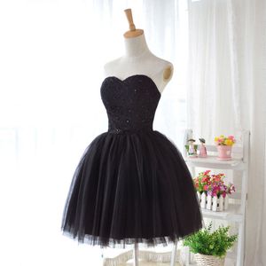 Fashion Strapless Short Bridesmaid Dresses Elegant Sequin Applique Wedding Party Gown Women Little Black Dress
