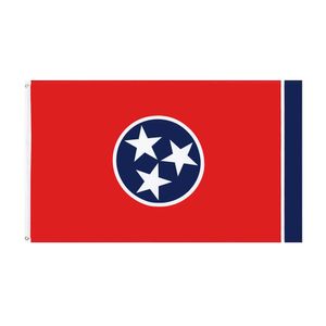 Tennessee Flag Direct Factory Wholesale 3x5fts 90x150cm Volunteer State Banner USA för inomhus Hängande dekoration