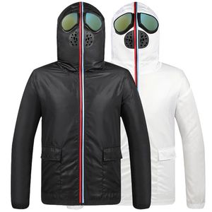 Plus Size Jacke Herren Kapuze mit Brille Freizeitjacken Herrenjacke Kleidung Neue winddichte Gesichtsjacken Hut Kopfbedeckung Mantel