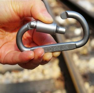 8cm Outdoor Safety Buckle Aluminum Alloy D Shape Climbing Button Carabiner Snap Clip Hook Keychain Keyring Carabiners Camping Hiking Hot