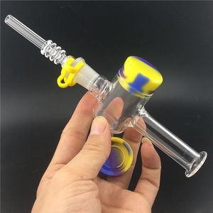 GLAS-Kollektor mit 14 mm 18 mm Quarzspitzen, Dab-Stroh, Bohrinseln, Silikonbehälter, Reclaimer, Keck-Clip, Glaspfeifen-Rauchzubehör, Dab-Rig