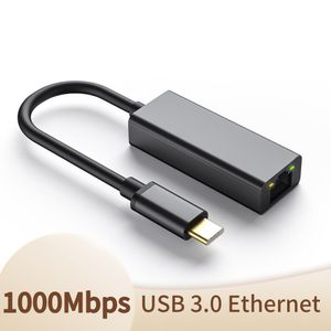 Type-C naar Gigabit Ethernet-adapterconnectoren RTL8153 USB C naar RJ45 10/100/1000M Lan-netwerkkaartconverter