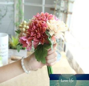 Gorąca Sprzedaż Sztuczne Dahlia Kwiat Berry Silk Fałszywy Kwiat Wieniec Wedding Home Decor Symulacja Flowerchristmas Dekoracje