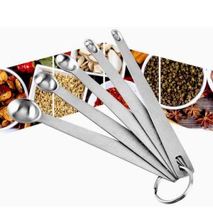 Stainless Steel Round Liquid Dry Ingredients Measure Measuring Spoons Useful Sugar Cake Baking Spoon 5pcs/set HHF919