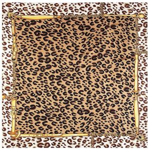 New Arrival Twill Woman Square Scarf Leopard Print Fashion Silk Scarf&Wraps Hijab Female Shawls 130Cmx130cm