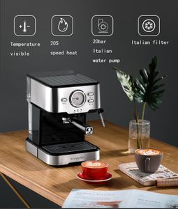 Macchina da caffè italiana 1050W/20Bar/1.5L Macchina da caffè semiautomatica elettrica Estrazione ad alta pressione/Doppio controllo della temperatura