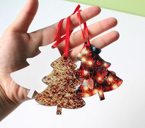 10 Stück Weihnachtsdekorationen, Wärmeübertragungsdruck, Anhänger, Sublimation, MDF, festliche Party-Ornamente