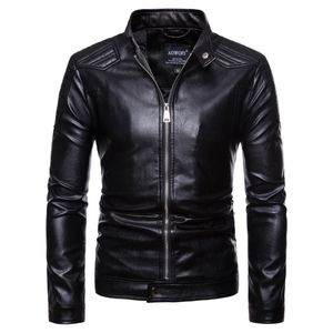 Casual fashion 2020European size 19 new men's motorcycle leather jacket coat large size leather coat PY001