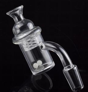 DHL 4mm Bottom Quartz Banger Nail 45 90 degree with Spinning Cyclone Carb Cap Glow in the Dark Luminous Terp Pearls Dab Tool