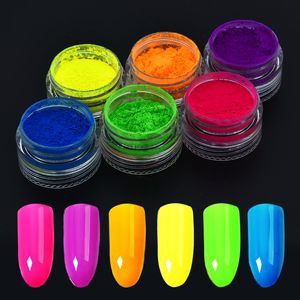 Lose Nagelglitter großhandel-Nagelglitter Farbe Multi Color Neon Lose Powder Lidschadow Kunst High Pigment Matte Mineral Spangment