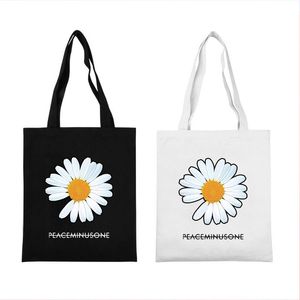 KPOP G-Dragon Daisy Printing Peaceceminusone Torba zakupowa torba ochrony środowiska Studenci Bag Bag Ona pojemność FH598 200919