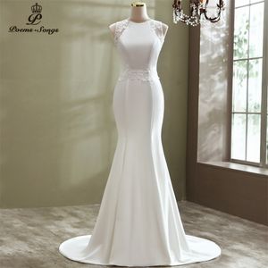 Foto real estilo elegante sereia vestido de casamento vestido de casamento robe de mariee vestidos de novia seria vestidos de noiva
