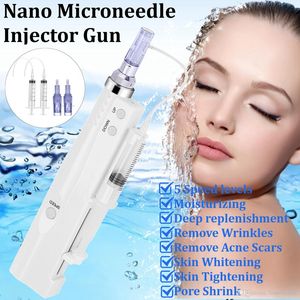 2 in 1 Mesoterapia Meso Gun Electric Derma Pen Micro Needle DermaStamp Anti Aging Facial Skin Care Beauty Machine DHL