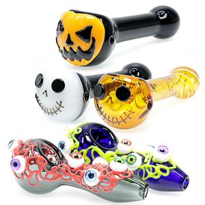 Estilo Hookah Holder Pipes Dab Rig de vidro com olhos Padrões Herbal 110mm*21mm de óculos retos Pipe Tobacco DHL