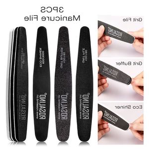 Polishing Nail File Set Nail Buffer Block Black Sponge Polishing Strip Grit File Eco Shiner Nail Files For UV Gel Polish Manicure Tool