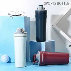 Amazon 800ml Large Capacity Time Marker Bottles GYM Outdoor Albumen Powder Stainless Steel Shaker Sport Water Bottle