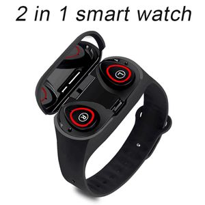 M1 Pro T TWS 5.0 Bluetooth hörlurar 2 i 1 smart armbandsklocka Män Heart Rate Monitor Fitness Armband Sportklocka Med Retail Box