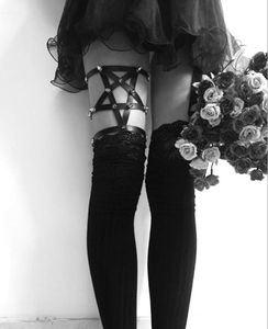 섹시한 여자 PU 가죽 가터 벨트 스트랩 허리 다리 허벅지 서스펜터 펑크 고딕 리벳 다리 반지 다채로운