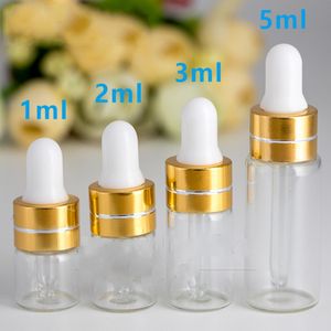 100 teile/los 1 ml 2 ml 3 ml 5 ml Braunglas Tropfflasche Mini Leere Glasflasche für ätherische Öle glasfläschchen