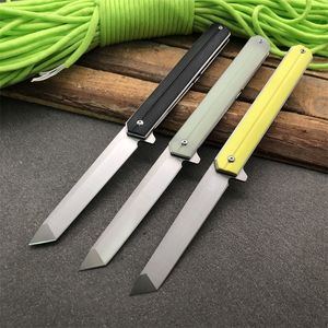 Novo rolamento de esfera Flipper dobrável faca 440c Cetina Tanto Ponto Blade Preto/Areia/Amarelo G10 INOXIMENTO FELIZAÇÃO EDC Facas