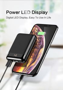 Güç Bankaları 10000 mAh PowerBank Xiaomi Mi Powerbanks Için Harici Batarya Mobil Taşınabilir Şarj LED Poverbank