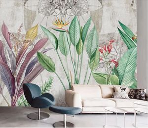 Özel Fotoğraf Duvar Kağıdı stereoskopik Sanat yaprak bitki tv Backdrop Duvar Oturma odası Arkaplan Duvar Resimleri 2020 Duvar kağıdı 3d