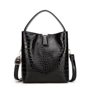 Fashion Bucket Shoulder Bag Pu Handväska Tygkassar Kvinnors Crossbody Bag