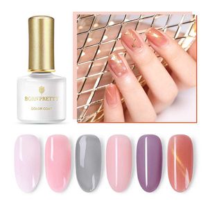 BORN PRETTY 6 ml Jelly Pink Gel-Nagellack, UV-Gel-Serie, langlebiger halbtransparenter Soak-Off-Nagellack