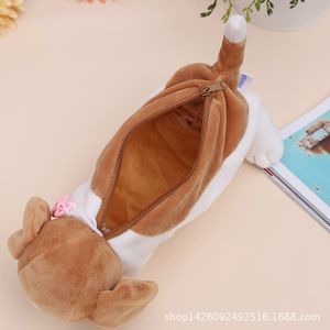 Pencil Cases Cute School Case Kawaii Cartoon Dog Penalties Pencilcase Creative Plush Animals Pen Bag Boys Girls Box Toys Suppiles