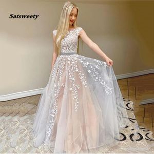 Vestido de Fiesta 2023 Princess Champagne A-Line Tulle Prom Dresses Lace Serviliqued Women Ordial Party Party Barty