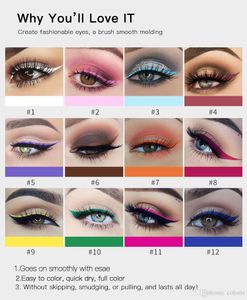 Handaiyan Eye Liner 12 Kolory Kolorowe Eyeliner Długotrwały profesjonalny Makijaż Matowy Eyeliner Ciecz 12 Sztuk w 1 Pack, 60szt