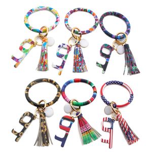 Skórzana Bransoletka Bransoletka z Tassel Kontakt Drzwi Otwieracz do drzwi Mężczyźni Kobiet o Key Ring Custom Wristlet Bransoletka Koło Bransoletka Bransoletka