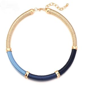 Mode handgemachte Halskette Halsband, Halsband Halskette Frauen, Drahtseil wickeln dicke Halsband einfache Mode Amazon Hot Sale
