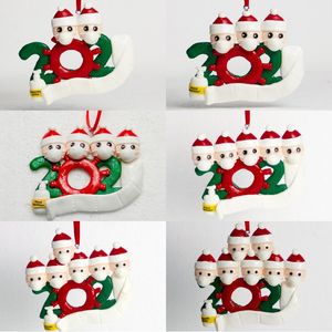 Weihnachten DIY Name Ornament Weihnachtsquarantäne tragen Masken Dekoration 2 3 4 5 6 7 Kopf weiche Ton Weihnachtsdekoration